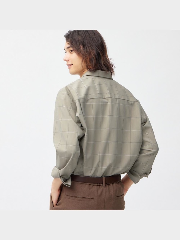 オーバーサイズシャツ(長袖)(チェック)+E