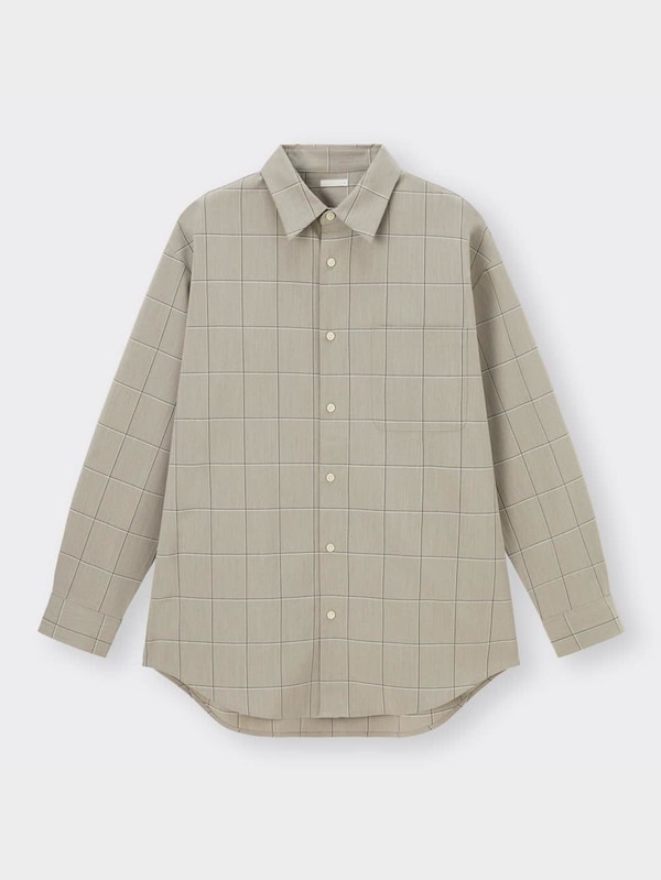 オーバーサイズシャツ(長袖)(チェック)+E