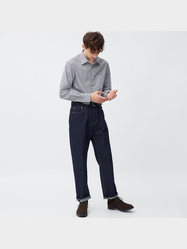 イージーケアレギュラーフィットシャツ長袖ストライプSW+E