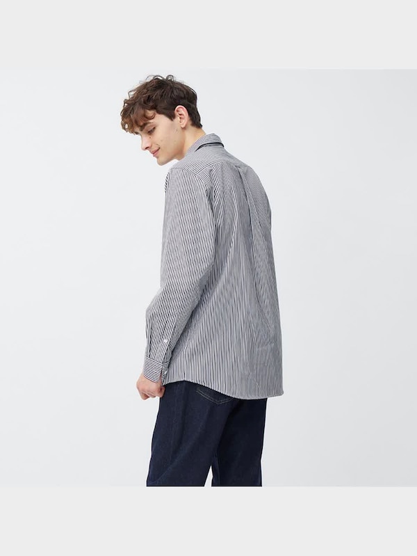 イージーケアレギュラーフィットシャツ長袖ストライプSW+E