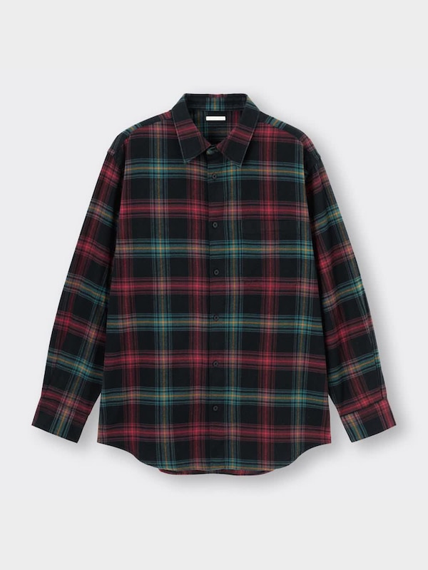 フランネルチェックシャツ(長袖)D