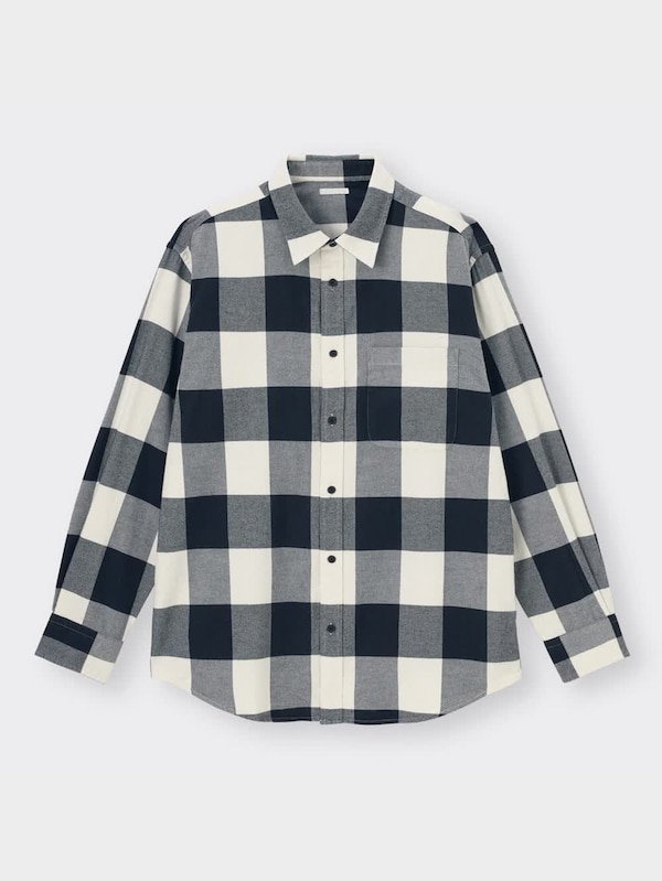 フランネルチェックシャツ(長袖)E
