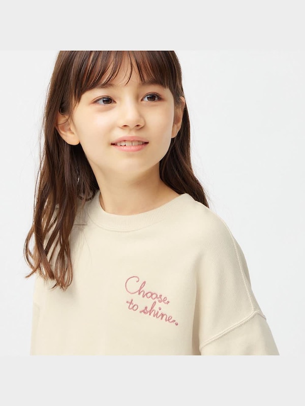 GIRLSクロップドスウェットプルオーバー(長袖)(ワンポイント)