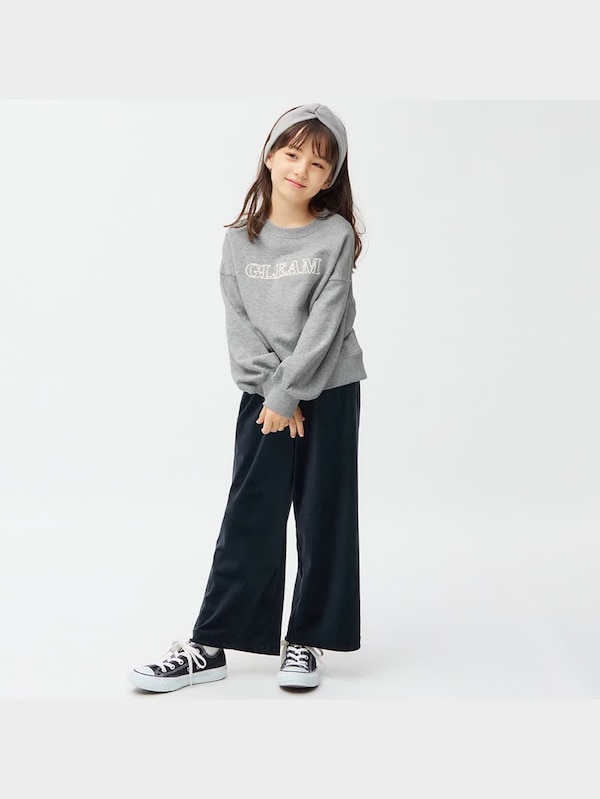 GIRLSクロップドスウェットプルオーバー(長袖)(ロゴ)
