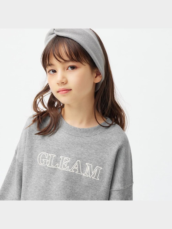 GIRLSクロップドスウェットプルオーバー(長袖)(ロゴ)