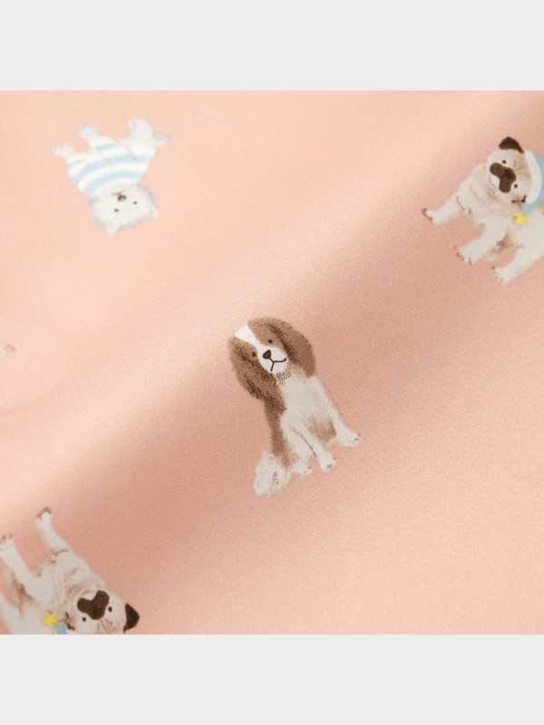 サテンパジャマ(長袖&ロングパンツ)(ドッグ)+EC