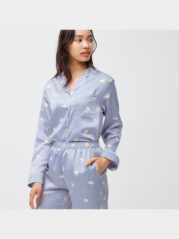 サテンパジャマ(長袖&ロングパンツ)(シープ)+EC