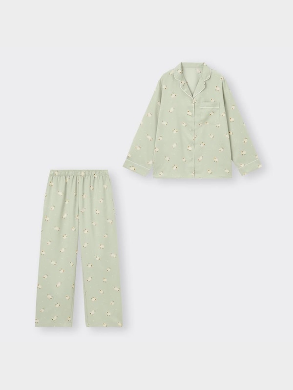 サテンパジャマ(長袖&ロングパンツ)(シープ)+EC