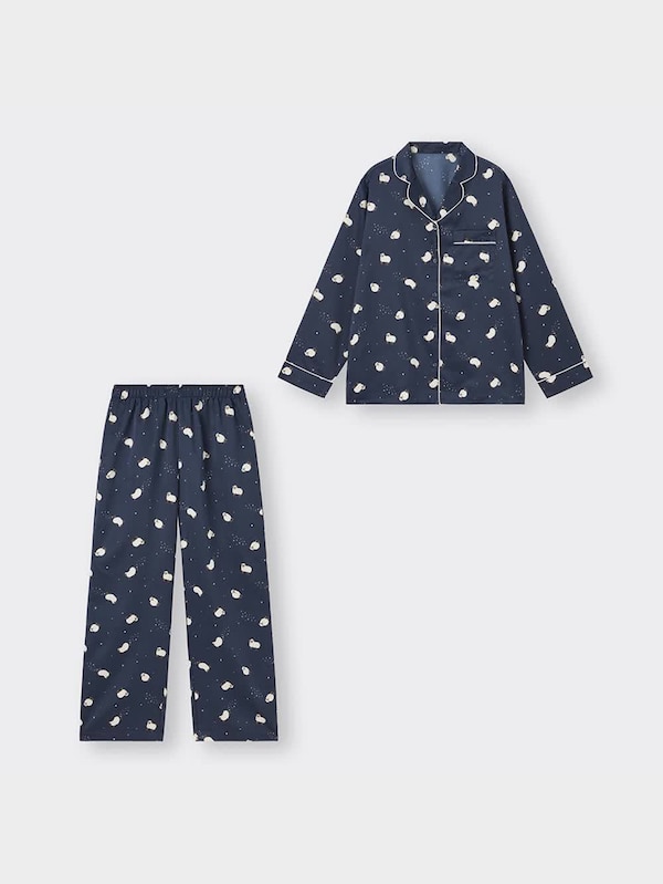 サテンパジャマ(長袖&ロングパンツ)(シープ)+EC