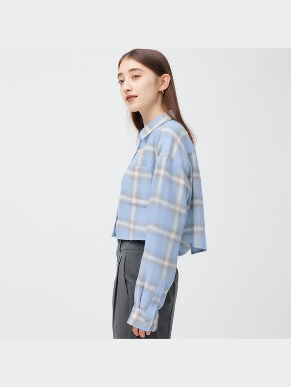 フランネルクロップドシャツ(長袖)+E(2023年冬アイテム)