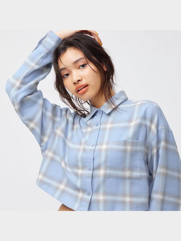 フランネルクロップドシャツ(長袖)+E(2023年冬アイテム)