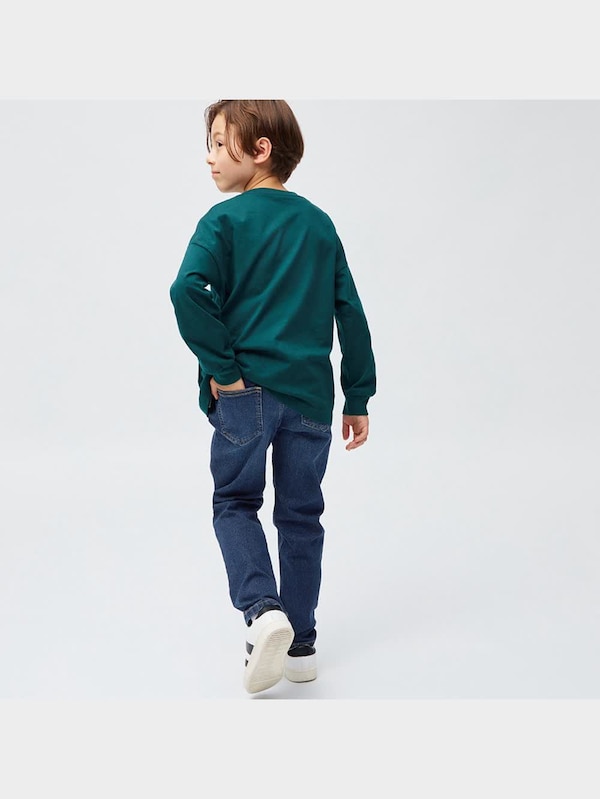 KIDS(男女兼用)のびのびデニムストレートパンツ+E