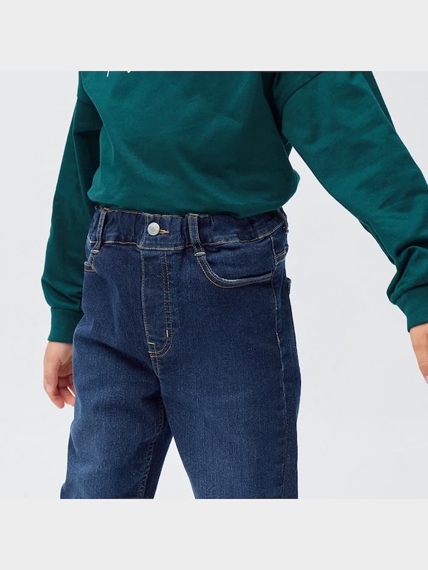 KIDS(男女兼用)のびのびデニムストレートパンツ+E