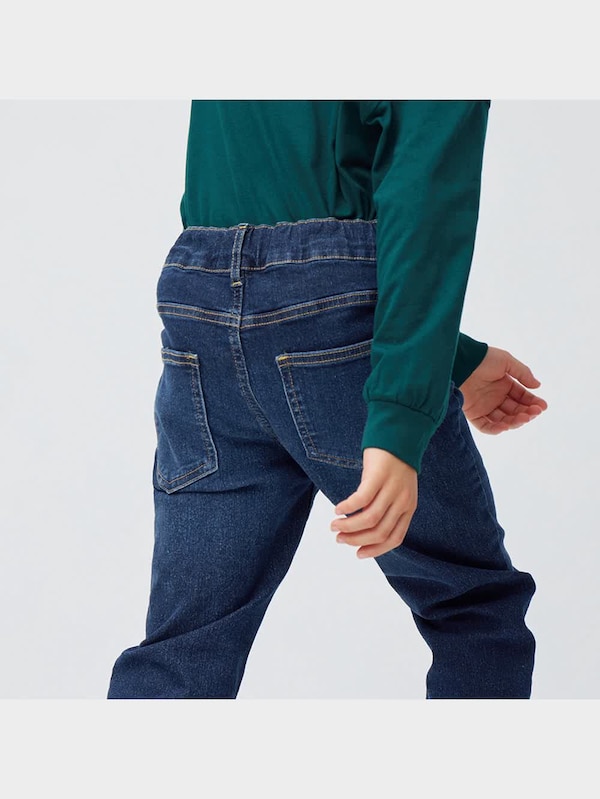 KIDS(男女兼用)のびのびデニムストレートパンツ+E