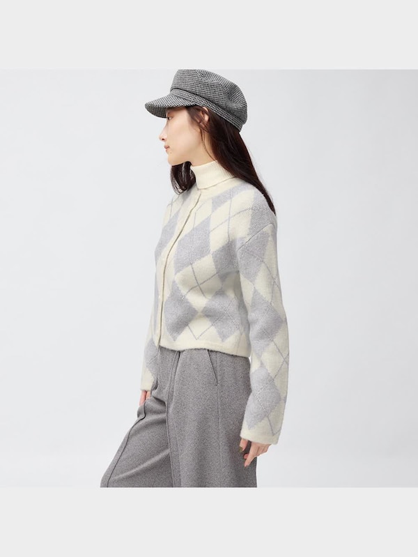 アーガイルショートカーディガン(長袖)+E