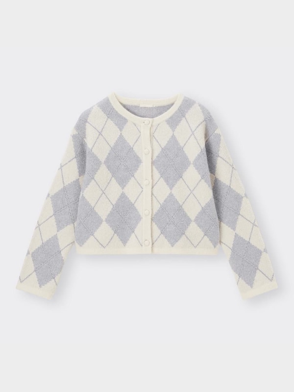 アーガイルショートカーディガン(長袖)+E