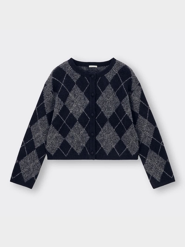 アーガイルショートカーディガン(長袖)+E