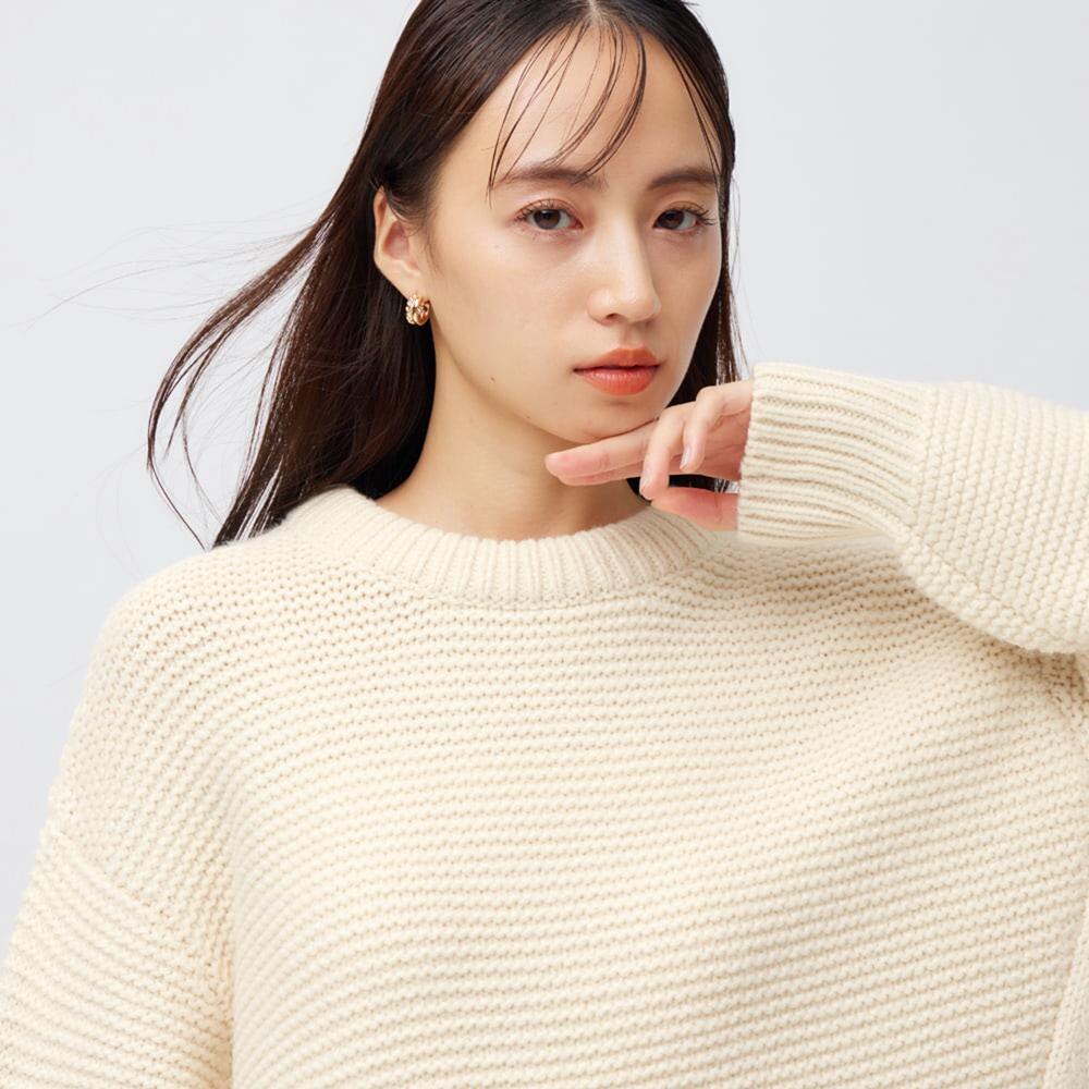 ローゲージオーバーサイズセーター(長袖)+E