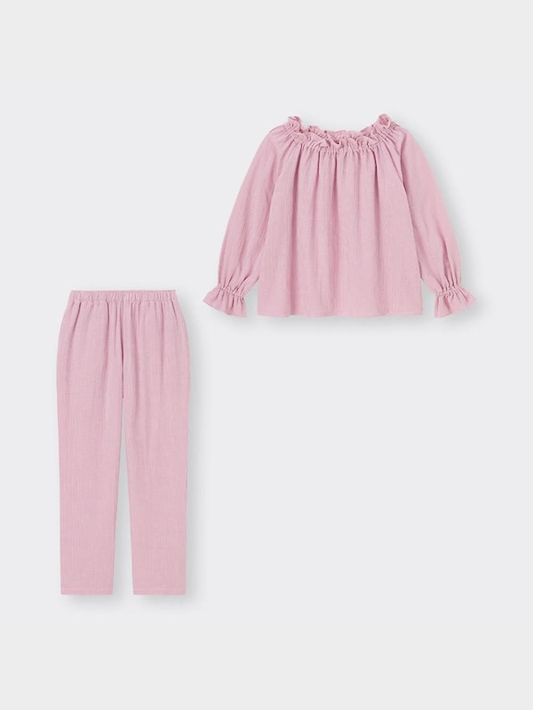 オーガニックコットン2WAYラウンジセット長袖&ロングパンツ+EC