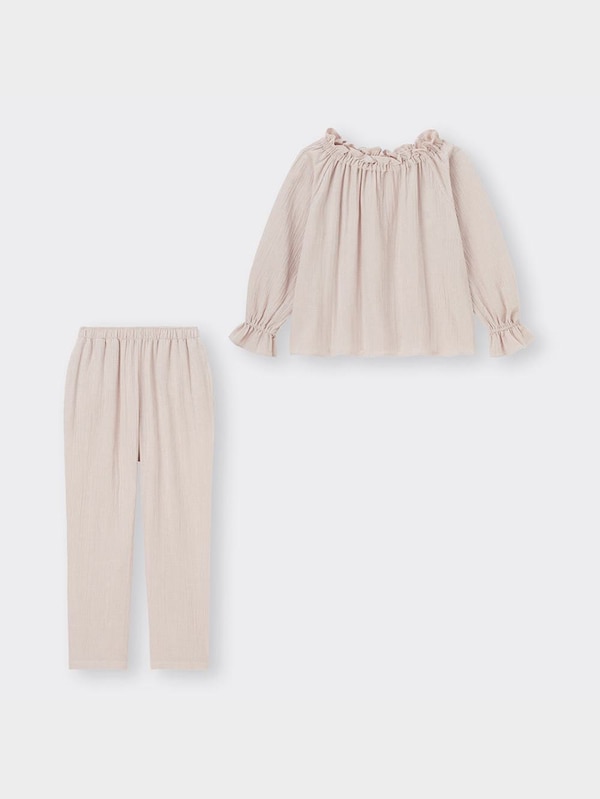 オーガニックコットン2WAYラウンジセット長袖&ロングパンツ+EC