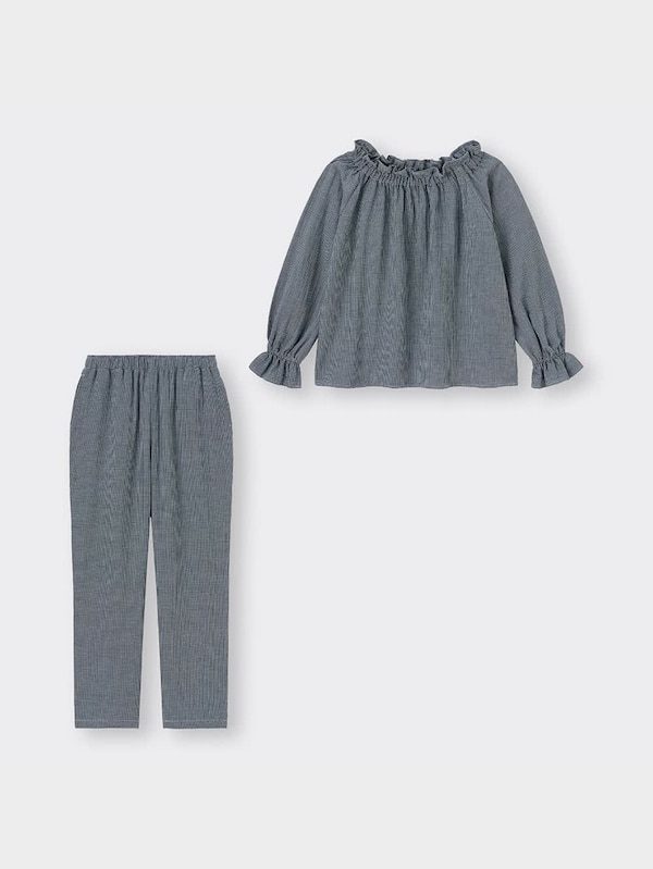 オーガニックコットン2WAYラウンジセット長袖&ロングパンツ+EC