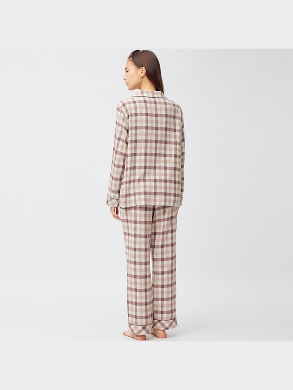 フランネルパジャマ(長袖&ロングパンツ)(チェック)+E