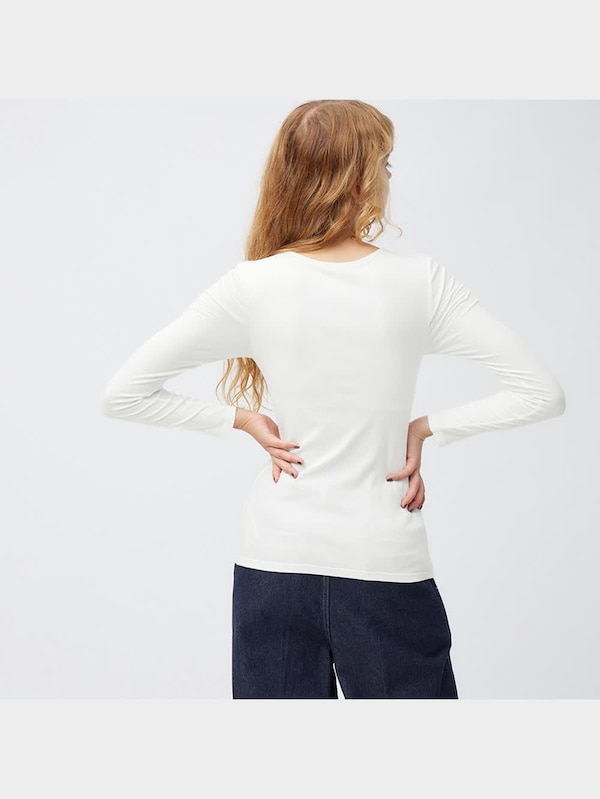 スタイルヒートブラフィールリブクルーネックT(長袖)