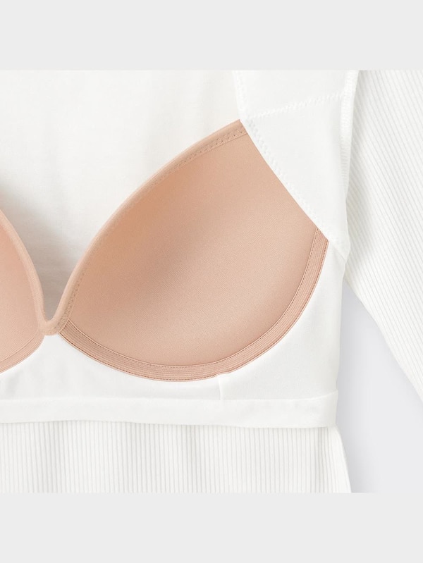 スタイルヒートブラフィールリブクルーネックT(長袖)