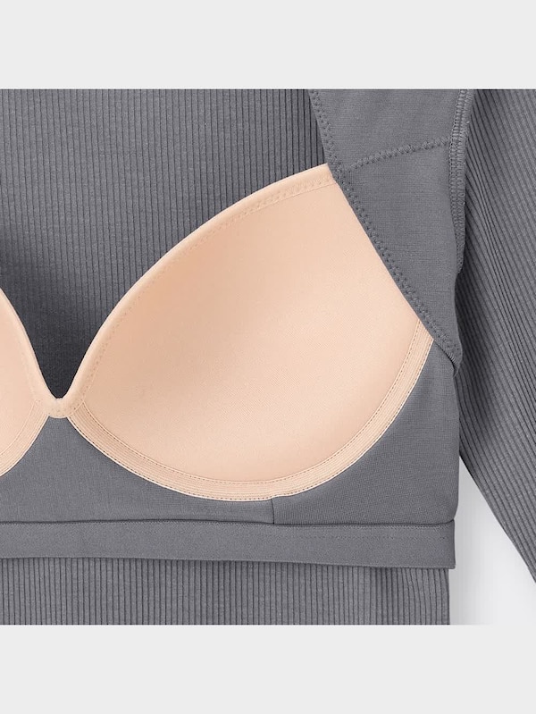 スタイルヒートブラフィールリブクルーネックT(長袖)