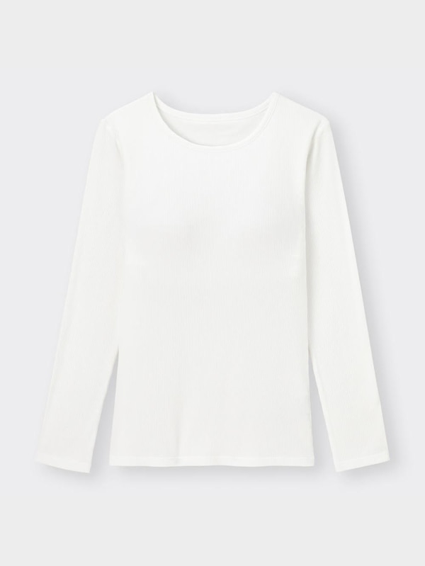 スタイルヒートブラフィールリブクルーネックT(長袖)