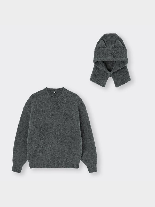 GIRLSネコミミネックウォーマー付きセーター(長袖)JR