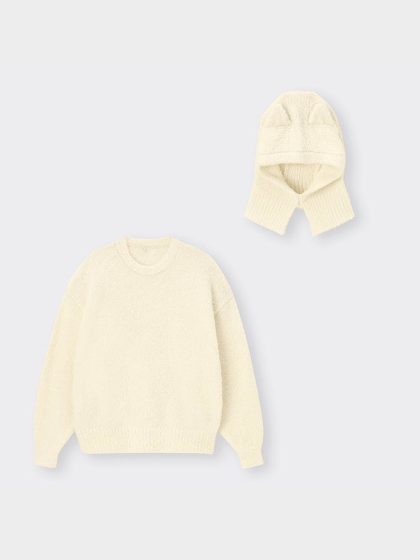 GIRLSネコミミネックウォーマー付きセーター(長袖)JR