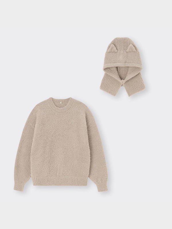 GIRLSネコミミネックウォーマー付きセーター(長袖)JR