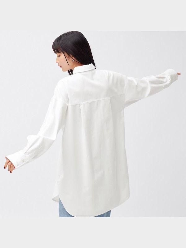 オックスフォードミニシャツワンピース(長袖)+E