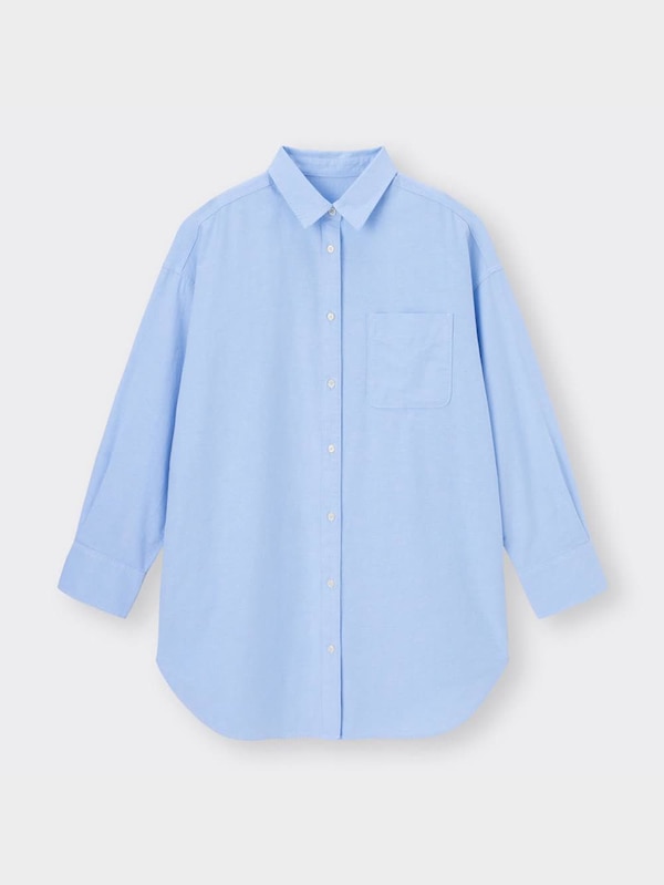 オックスフォードミニシャツワンピース(長袖)+E