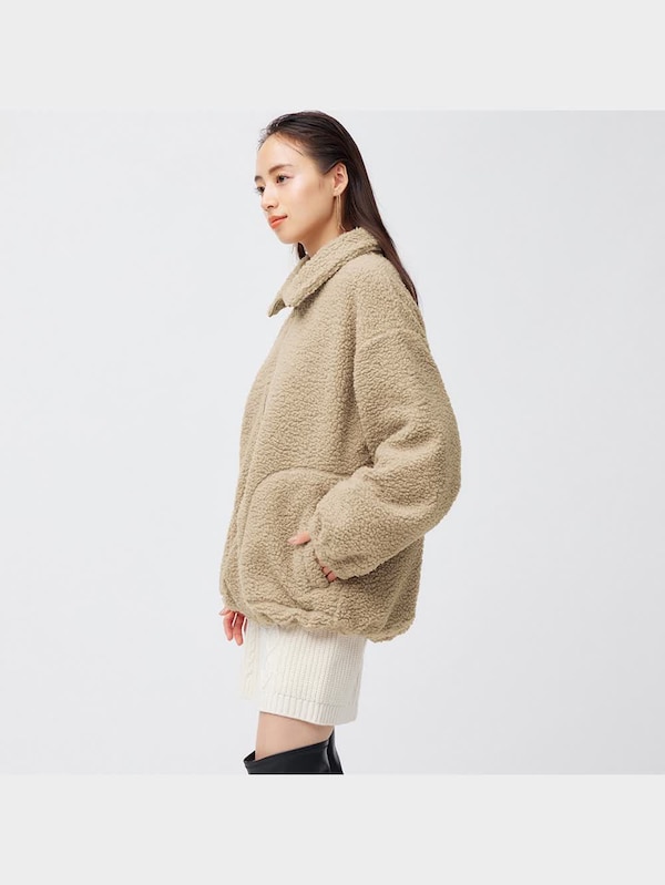 ボアオーバーサイズフルジップブルゾン(長袖)+E