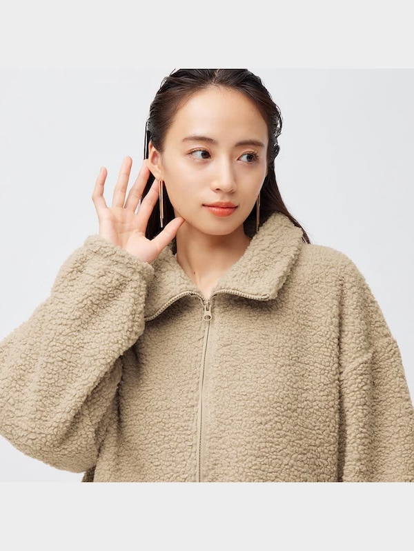 ボアオーバーサイズフルジップブルゾン(長袖)+E