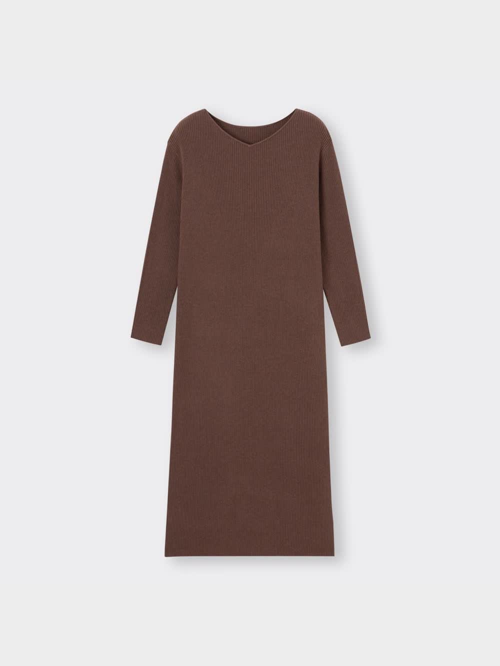 蒼羽様 GU公式 | リブニットラウンジワンピース(長袖)+E