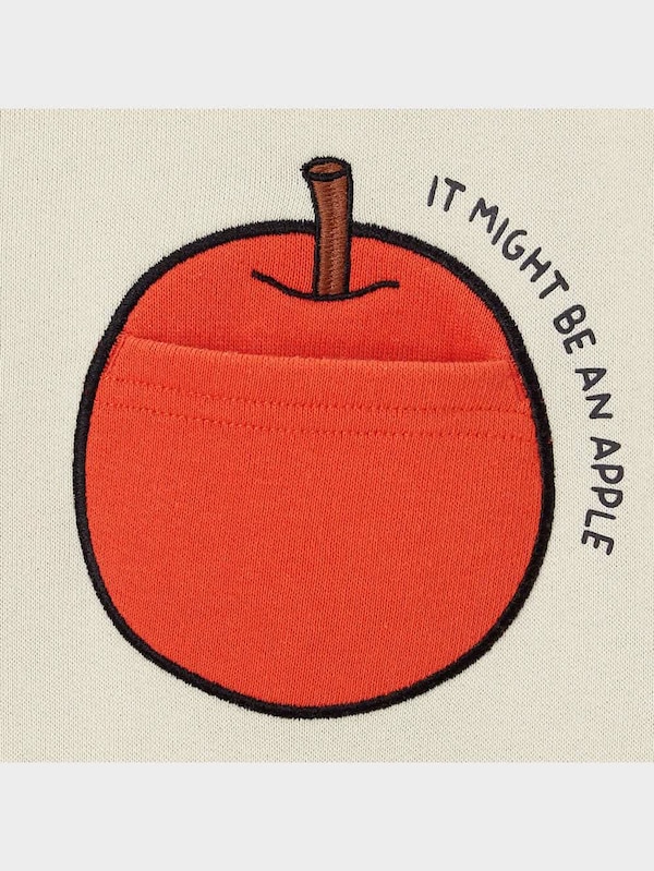 KIDS(男女兼用)スウェットプルオーバー(長袖) ヨシタケシンスケ/りんごかもしれない