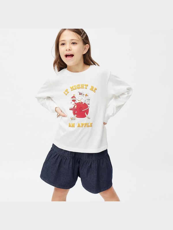 KIDS(男女兼用)グラフィックT(長袖) ヨシタケシンスケ/りんごかもしれない 2