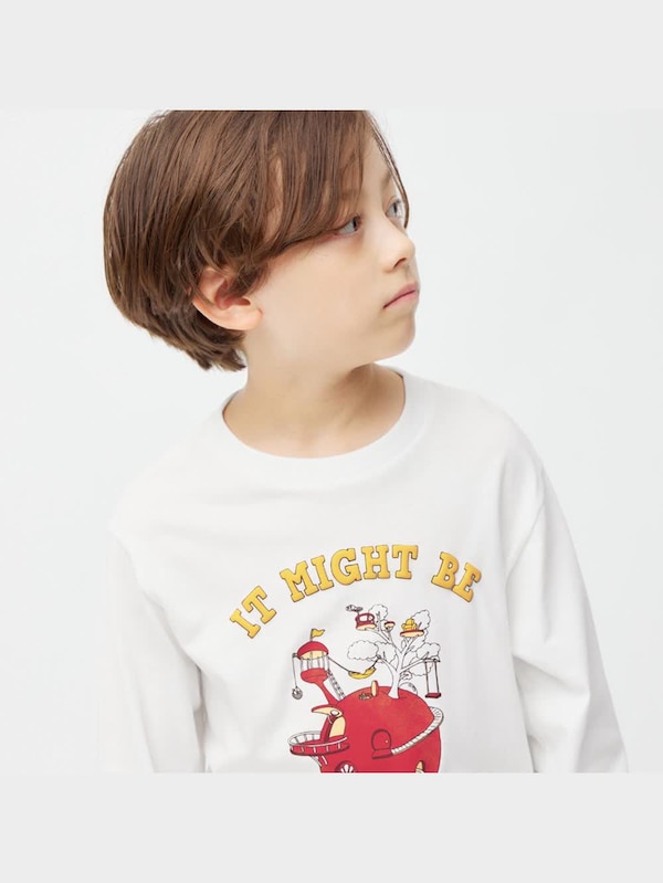 KIDS(男女兼用)グラフィックT(長袖) ヨシタケシンスケ/りんごかもしれない 2