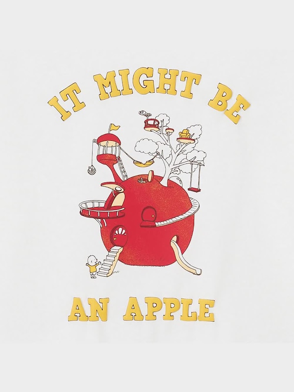 KIDS(男女兼用)グラフィックT(長袖) ヨシタケシンスケ/りんごかもしれない 2