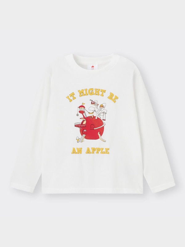 KIDS(男女兼用)グラフィッ  クT(長袖) ヨシタケシンスケ/りんごかもしれない 2