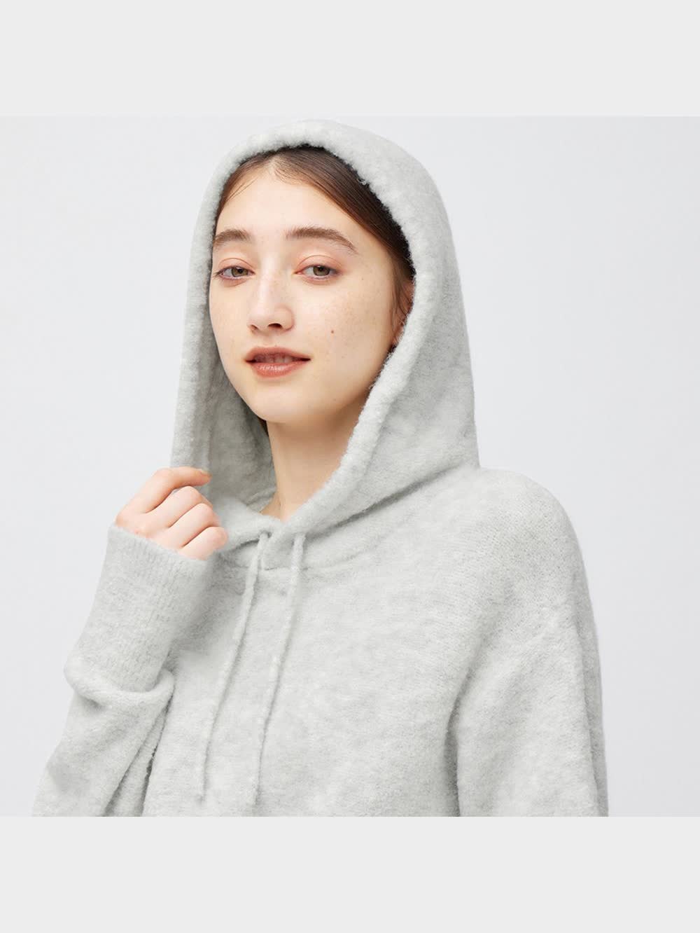 【OFF-WHITE】ブークレ フーディー GU公式 | ブークレフーディセーター(長袖)+E