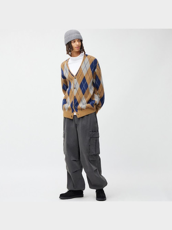 ブラッシュドヤーンカーディガン(長袖)(アーガイル)