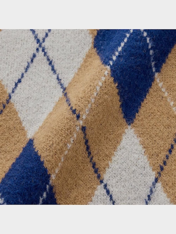 ブラッシュドヤーンカーディガン(長袖)(アーガイル)