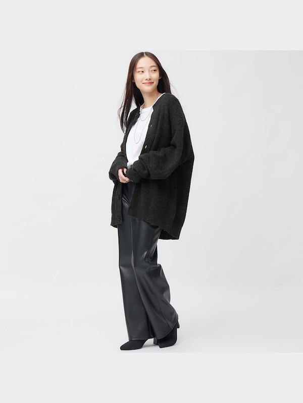 ソフトシャギークルーネックカーディガン(長袖)