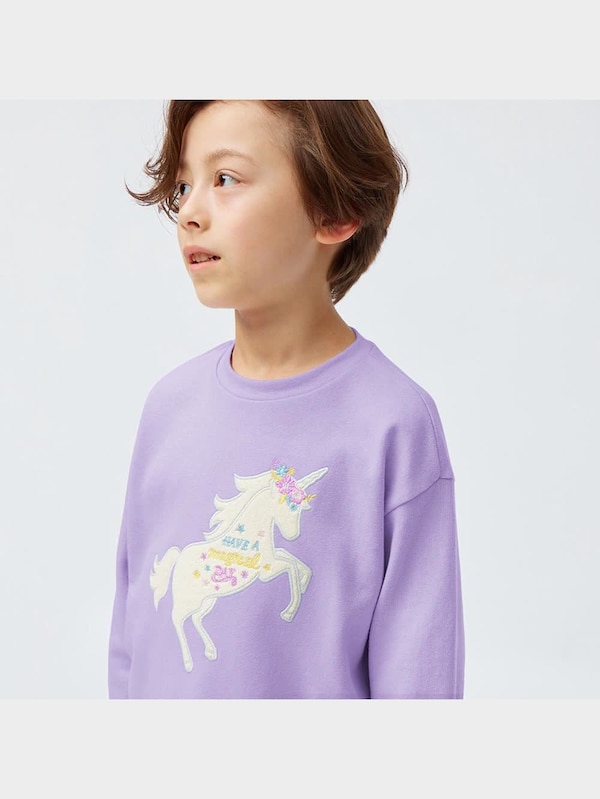 KIDS(男女兼用)ソフトスウェットラウンジセット(ユニコーン)(長袖&ロングパンツ)