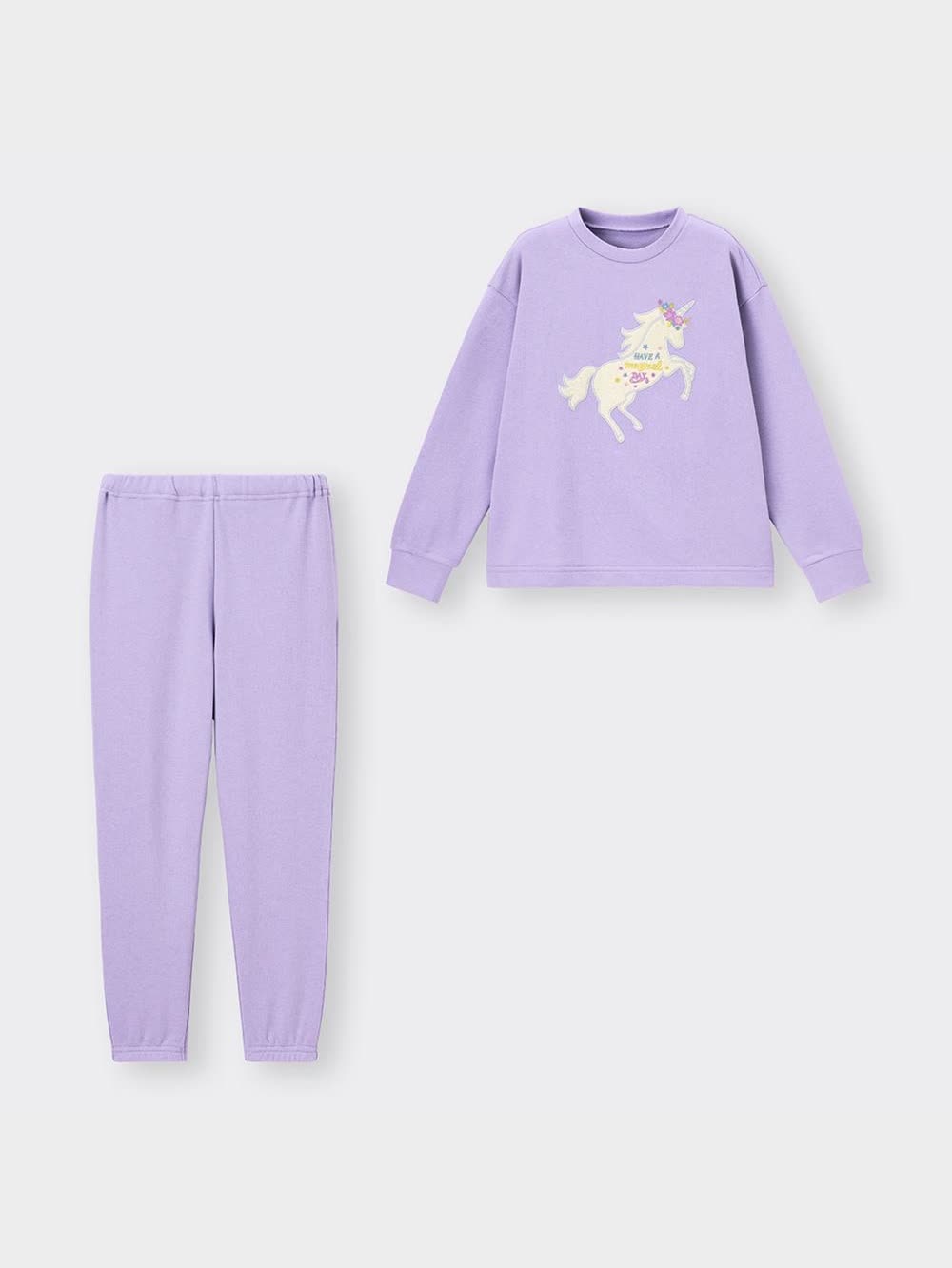 GU公式 | KIDS(男女兼用)ソフトスウェットラウンジセット(ユニコーン