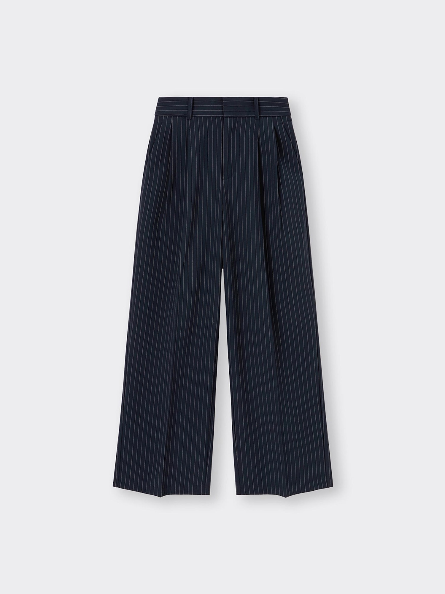 GU公式 | タックワイドパンツ(ストライプ)(丈標準70.0～74.0cm)